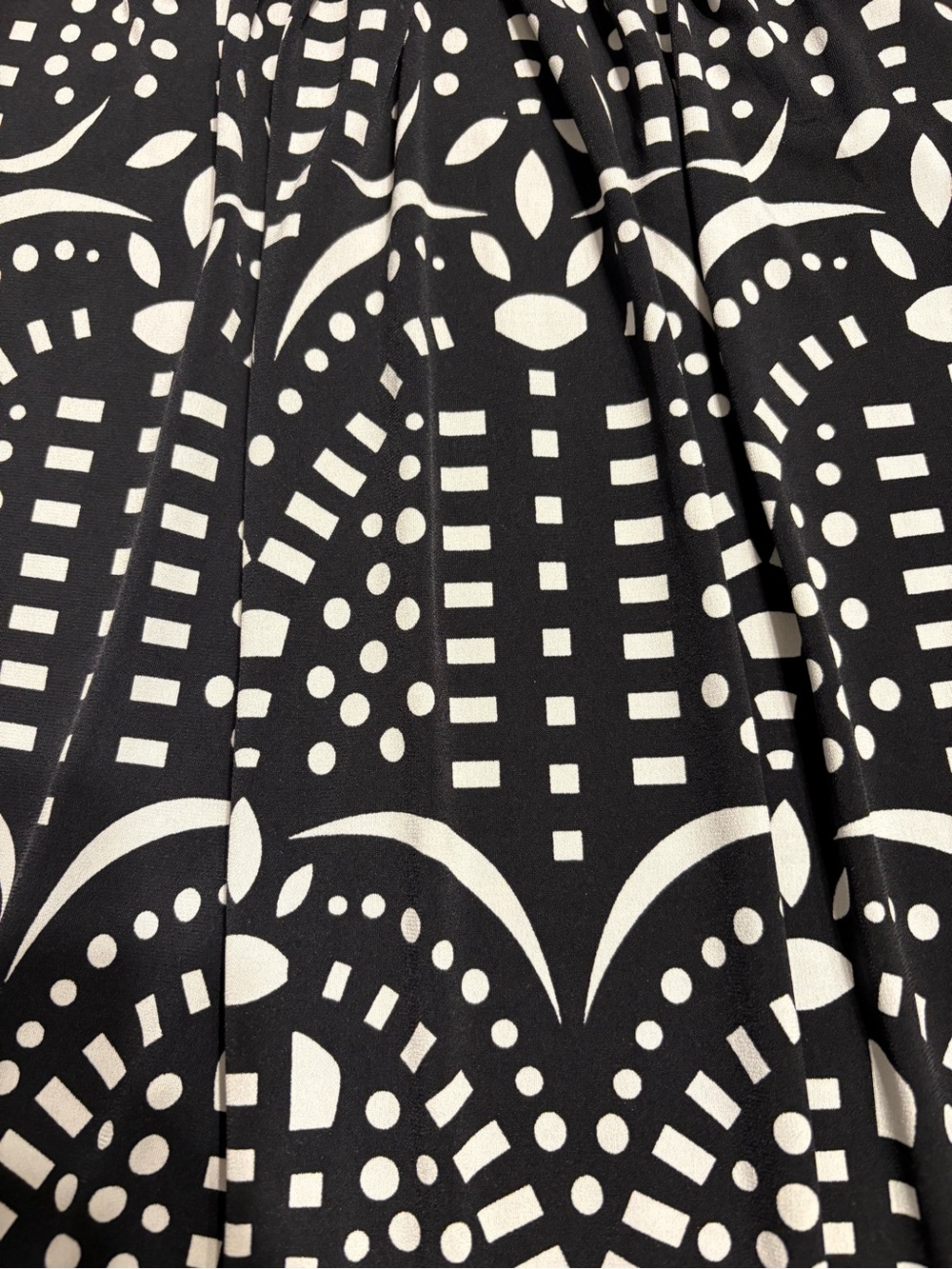 Worthington Black and White Geometric A-Line Skirt